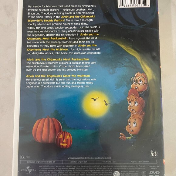 Alvin and the Chipmunks 2 Movie Collection Scare-Riffic Double Feature - Picture 2 of 3